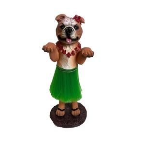 Dashboard Hula Dog English Bulldog Figurine Bobble